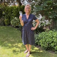Jo celebrating winning best product to stop thumb sucking Award