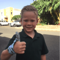 Little boy curbs his thumb sucking habits