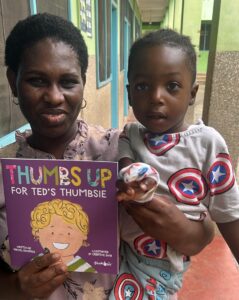 Thumbsie book helping children in Ghana