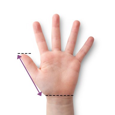 how to measure a thumb guard for kids